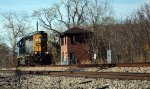 Having made its reverse move at the west end of double track through downtown Lynchburg, aka, Southern Crossing, the L20505 lite move now heads east past ND Cabin